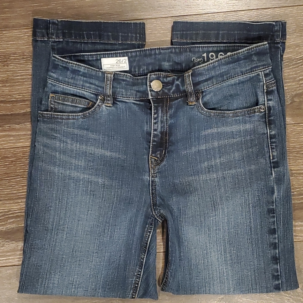 ❤GAP HIGH RISE STRAIGHT CROP JEANS, 2 (26)
